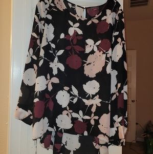 Vince Camuto sheer floral top